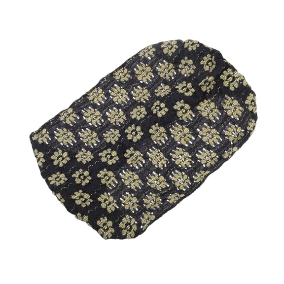 Unique Bargains Women's 1pc Fashion Floral Wide Headwrap 9.45"x6.3" Black