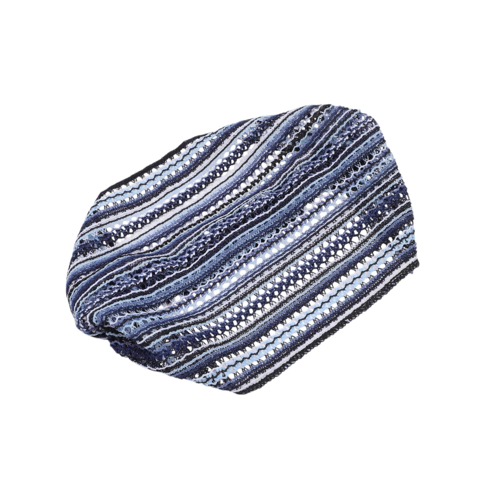 Unique Bargains 1pc Fashion Stripes Wide Headwrap 9.45"x6.69" Blue