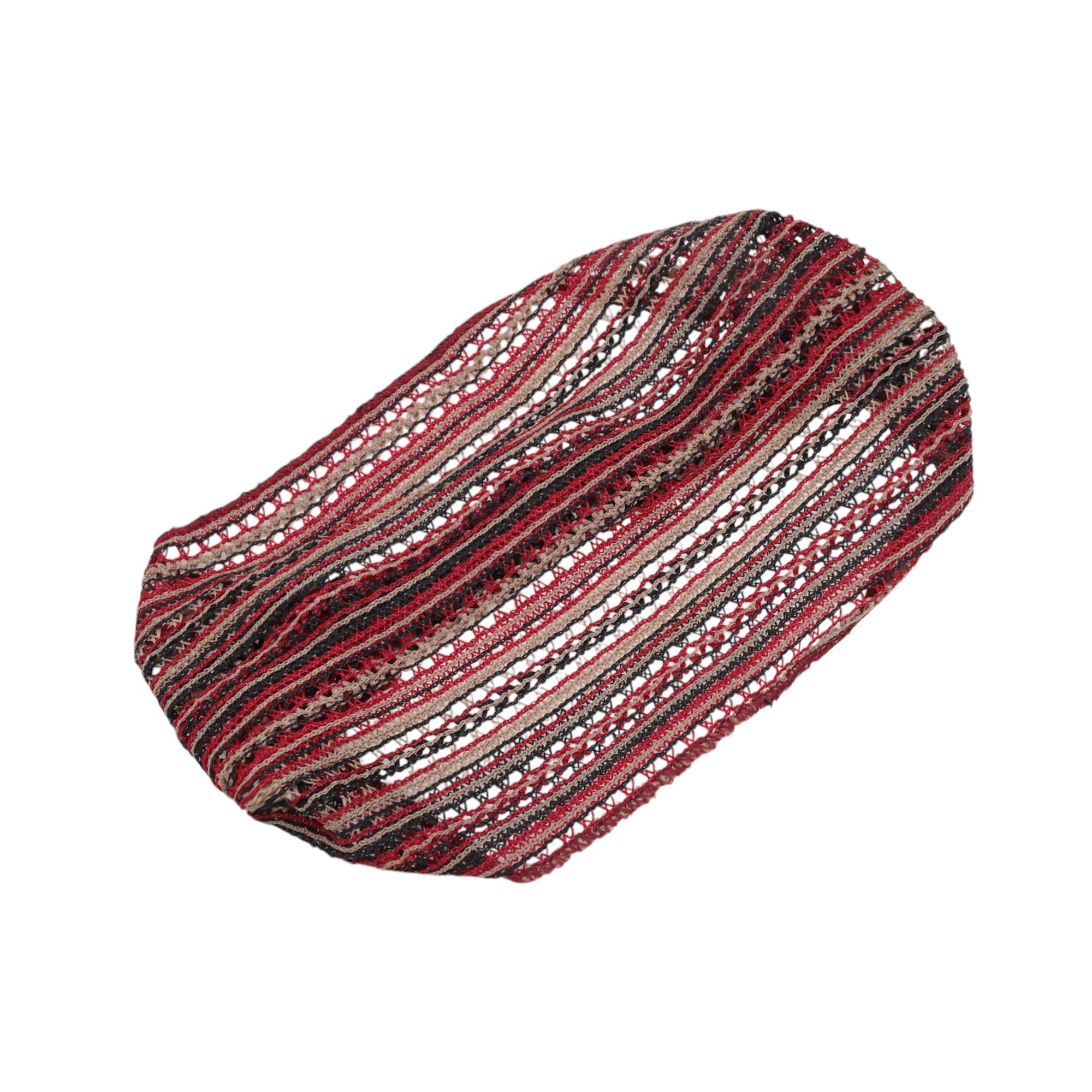 Unique Bargains 1pc Fashion Stripes Wide Headwrap 9.45"x6.69" Wine Red