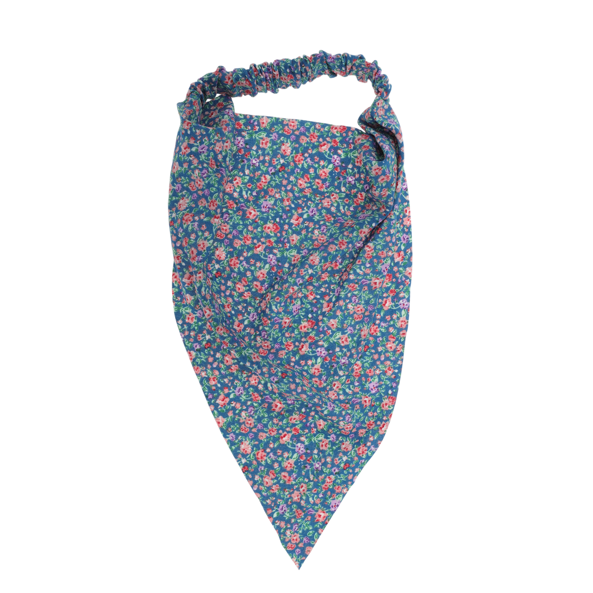 Unique Bargains 1pc Floral Soft Breathable Headwrap Navy Blue Orange