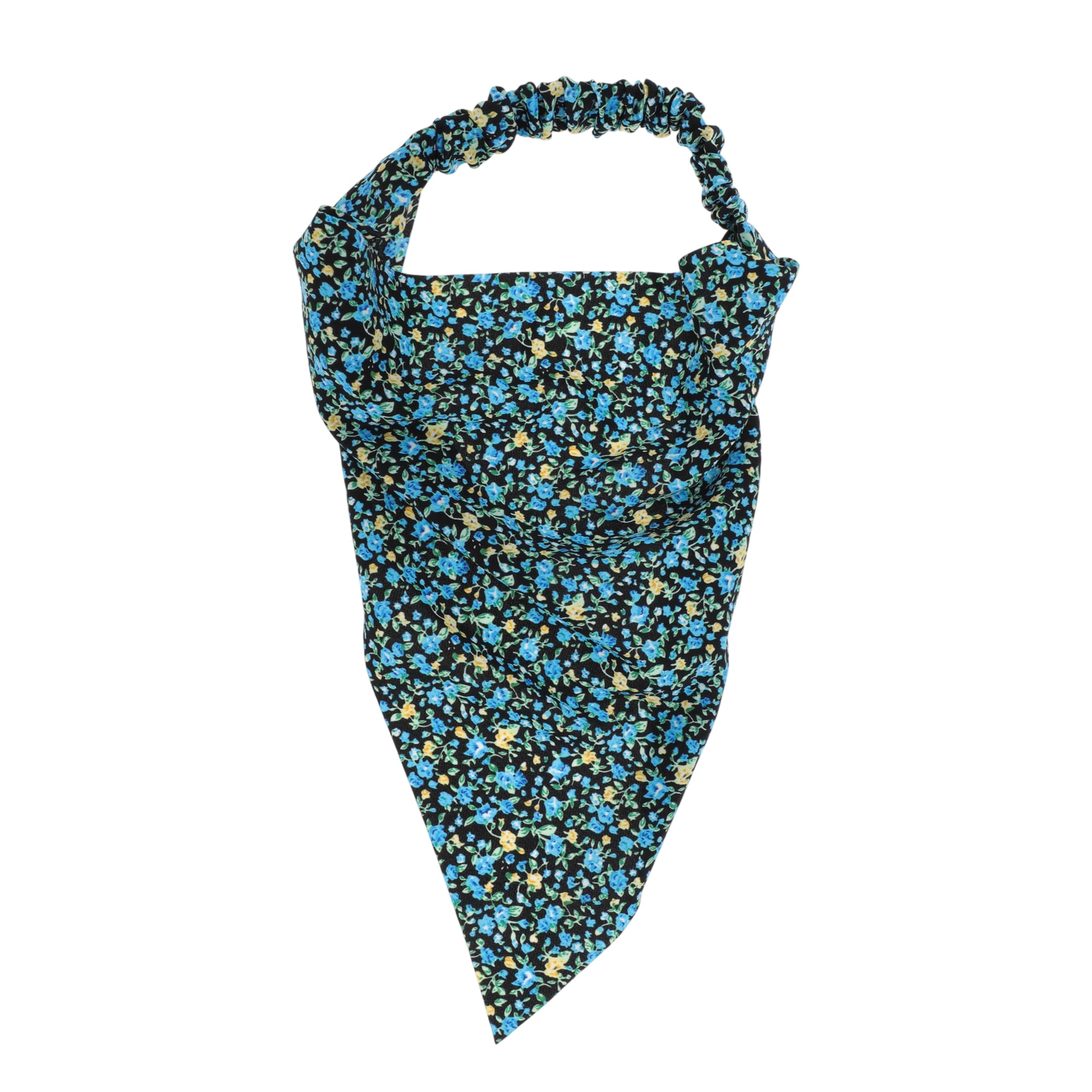 Unique Bargains 1pc Floral Soft Breathable Headwrap for Daily Life Black Blue