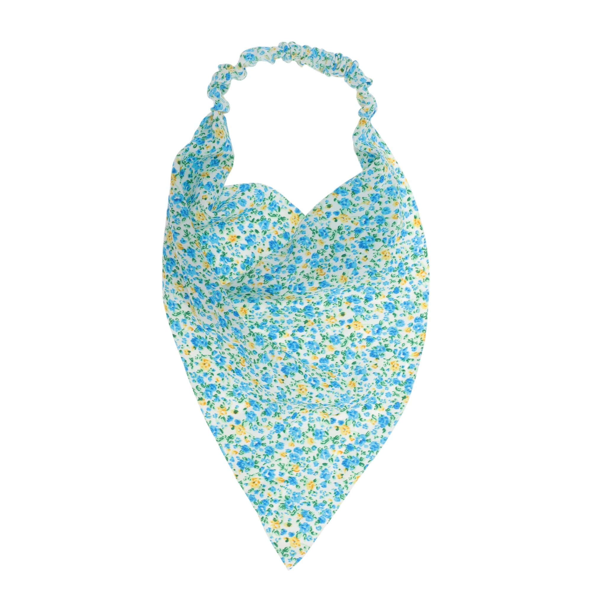 Unique Bargains 1pc Floral Soft Breathable Headwrap for Daily Life White Blue