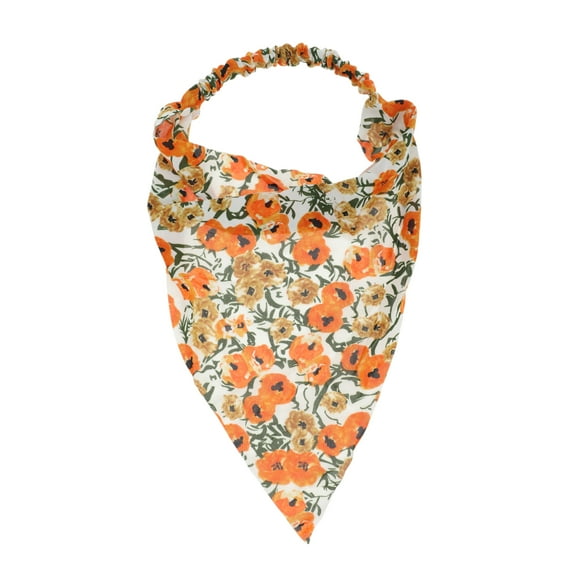 Unique Bargains Women's 1pc Printed Pastoral Style Headwrap Orange