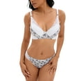 thumbnail image 1 of Unique Bargains Women's 2 Pcs Lingerie Set Floral Mesh Lace Bra and Panty Sets C 34 White, 1 of 6