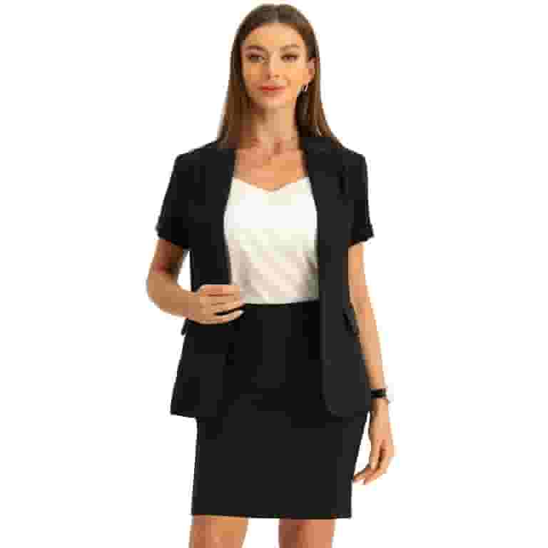 DARING DIVA Stylish Women's Office Blazer and Skirt Suit Piece