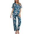 thumbnail image 1 of Unique Bargains Women's 2pcs Floral Button Down Pajama Set Nightwear Sleepwear Sets, 1 of 5