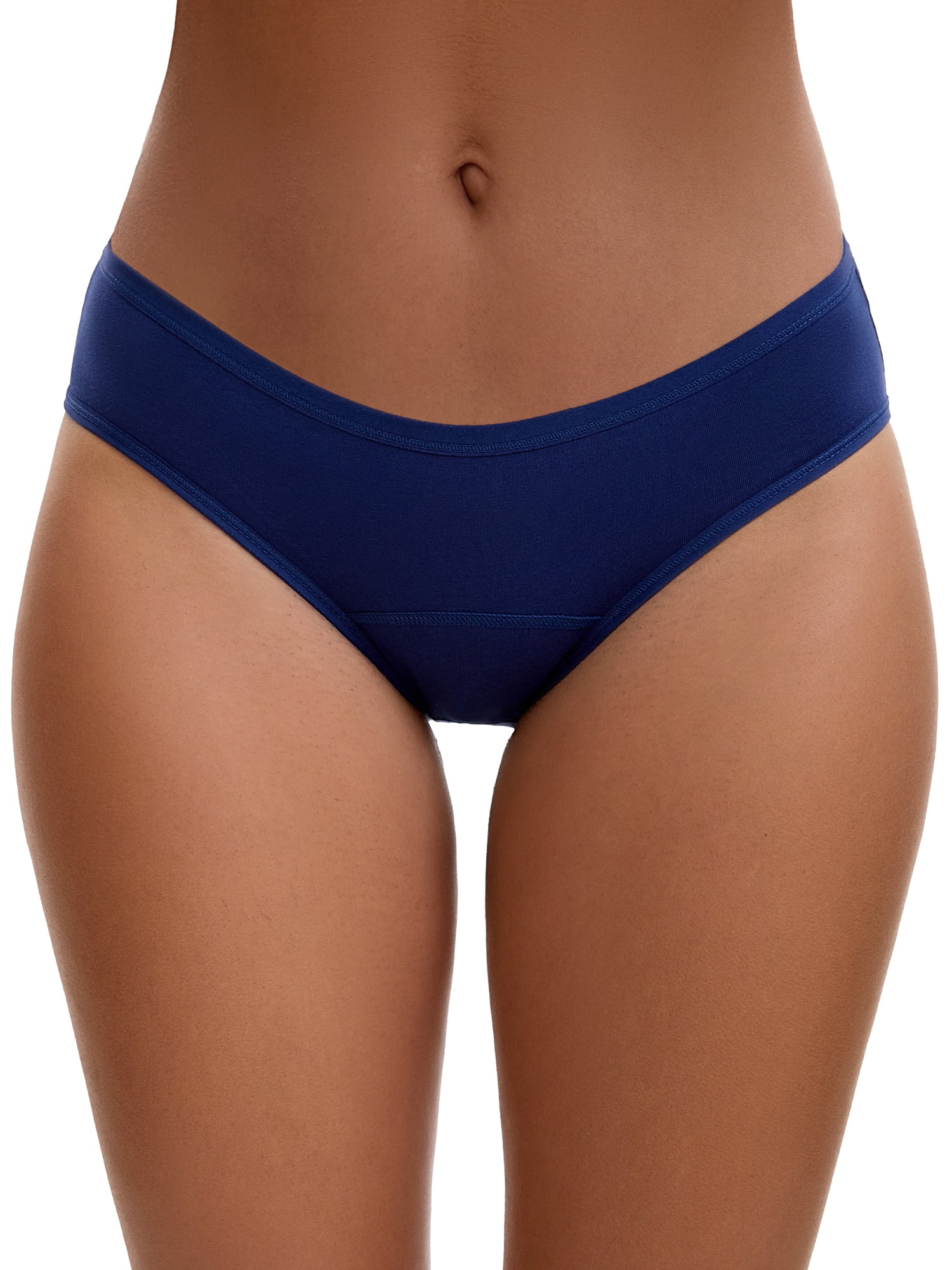 Unique Bargains Women's 3 Layers Leak Proof Cotton Briefs L Dark Blue