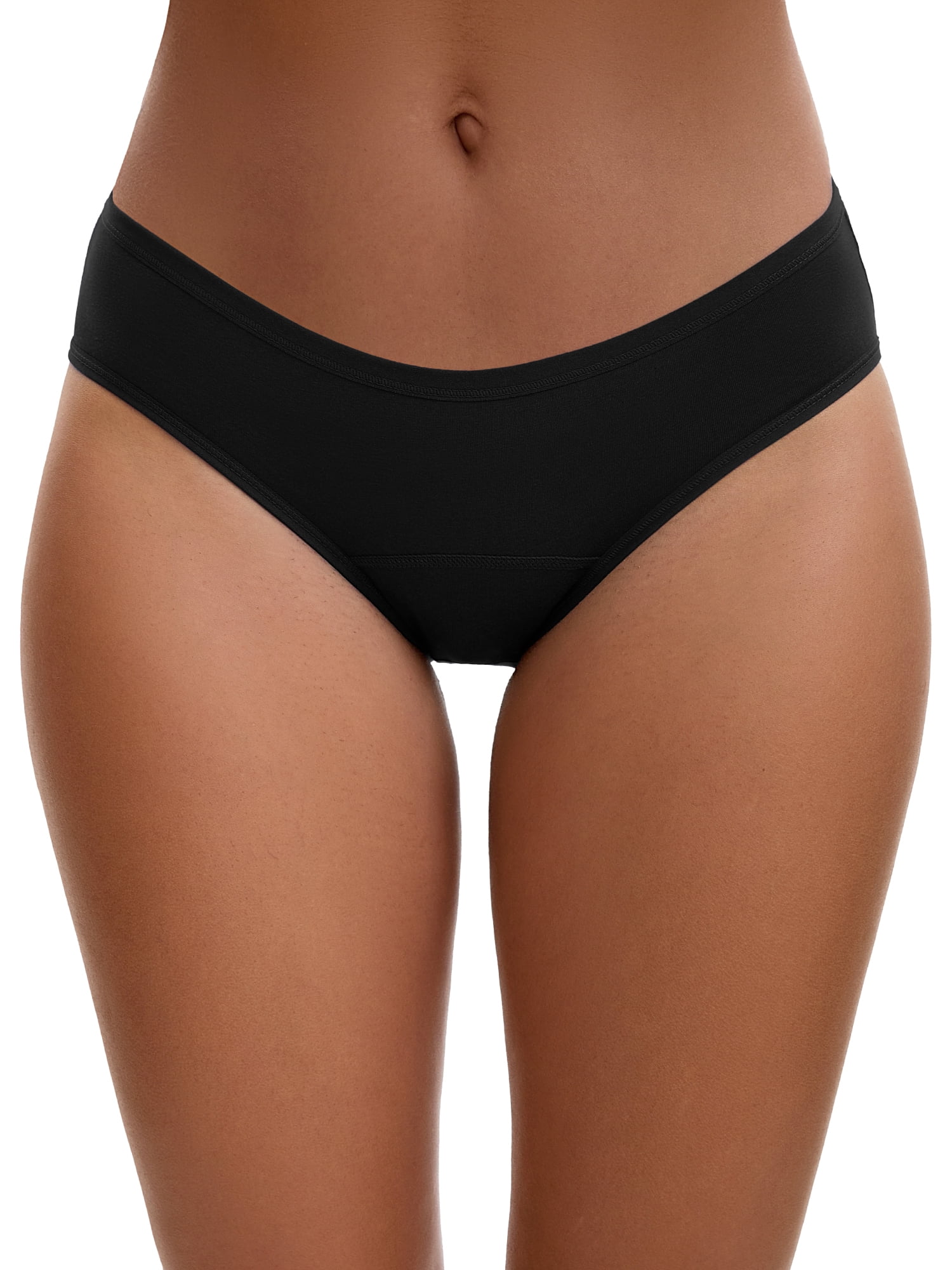 Unique Bargains Women's 3 Layers Leak Proof Cotton Briefs M Black