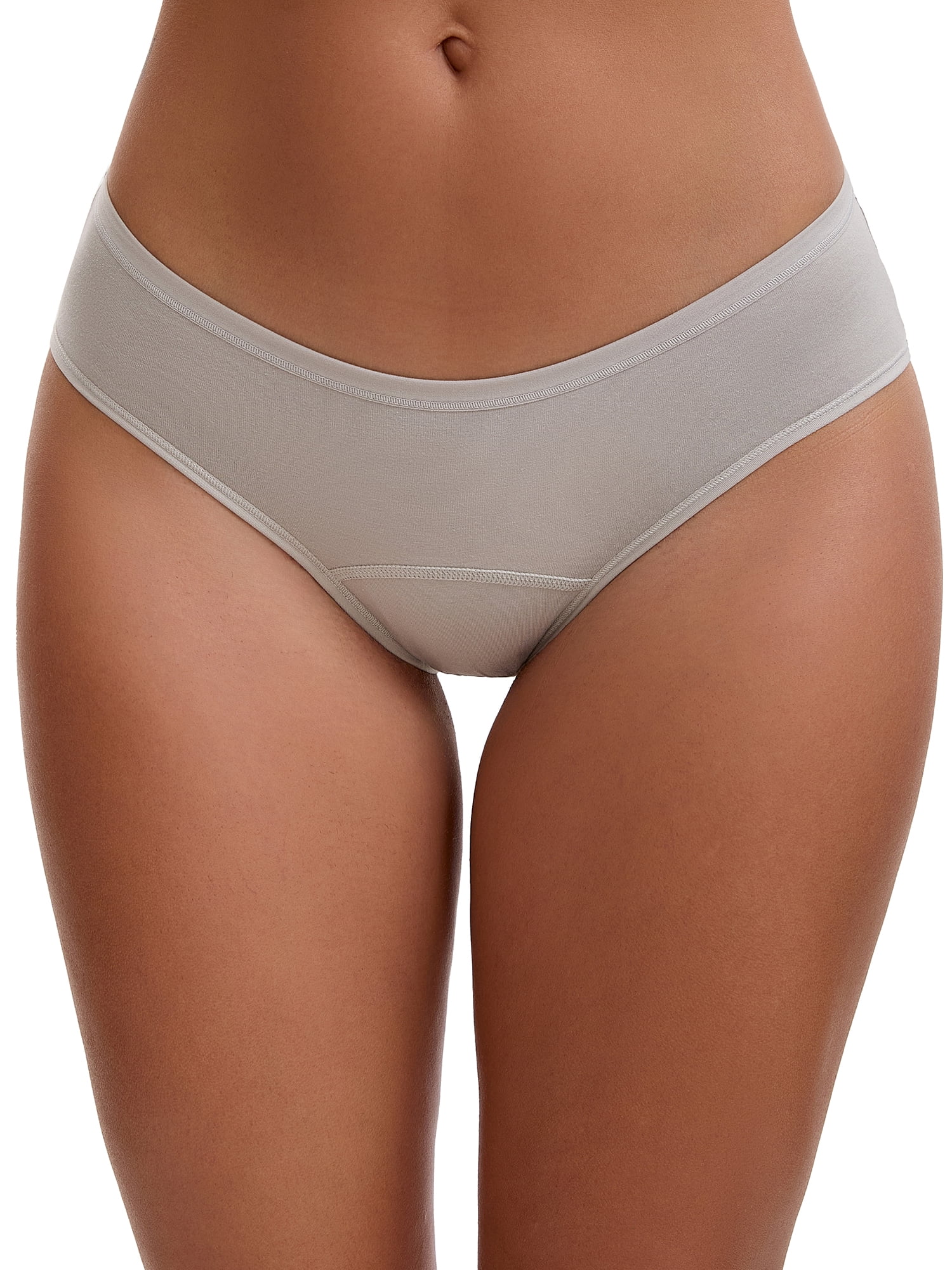Unique Bargains Women's 3 Layers Leak Proof Cotton Briefs M Gray