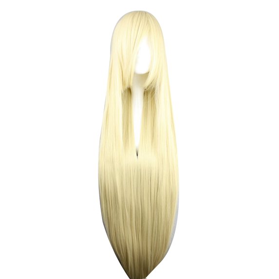 Unique Bargains Women's 39" Hair Wigs Blonde Wigs with Wig Cap Bright Gold Tone