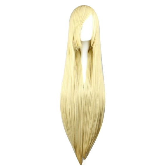 Unique Bargains Wigs for Women 39" Light Gold Tone Wigs with Wig Cap Long Hair