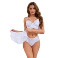 thumbnail image 1 of Unique Bargains Women's 3pcs Cross Straps Bralette and Panty Sets Lingerie Sets C 36 White, 1 of 6