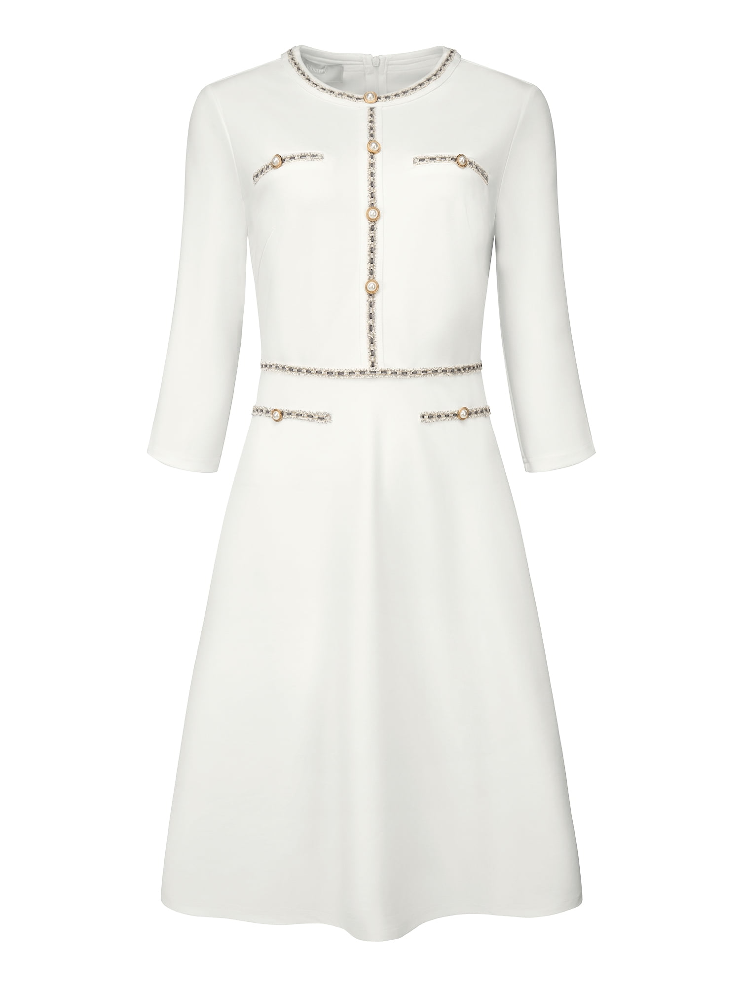 Contrast Trim Tweed Tank Dress main image 1