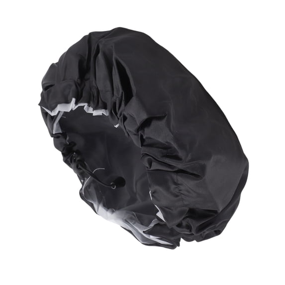 Unique Bargains Women's Adjustable Bath Cap for Bathroom 1 Pc Black