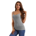 thumbnail image 1 of DARING DIVA Women's Built-in Bra Adjustable Straps Camisole Tops L Gray, 1 of 6