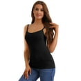 thumbnail image 1 of Unique Bargains Women's Adjustable Strap Comi Tank Tops Camisole w Built-In Bra XL Black, 1 of 6