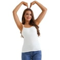 thumbnail image 1 of Unique Bargains Women's Adjustable Strap Comi Tank Tops Camisole w Built-In Bra XL White, 1 of 6