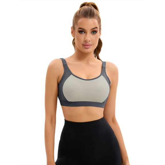 Unique Bargains Women's Adjustable Straps Bras Fixed Cup U Back Sports Bras XS Grey