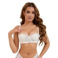 thumbnail image 1 of Unique Bargains Women's Adjustable Straps Lace Underwired Padded Tube Bras C 36 Beige, 1 of 6