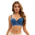 thumbnail image 1 of Unique Bargains Women's Adjustable Straps Lightweight Lace Trim Push Up Bras D 40 Blue, 1 of 6