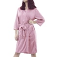 thumbnail image 1 of Unique Bargains Women's Bathrode Knee Length Knit Waffle Spa Robe XL Pink, 1 of 7