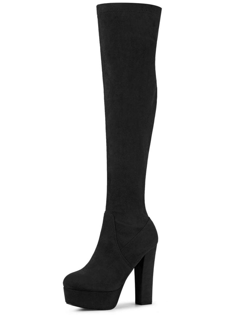 Unique Bargains women's Thigh High Boots Block Heel
