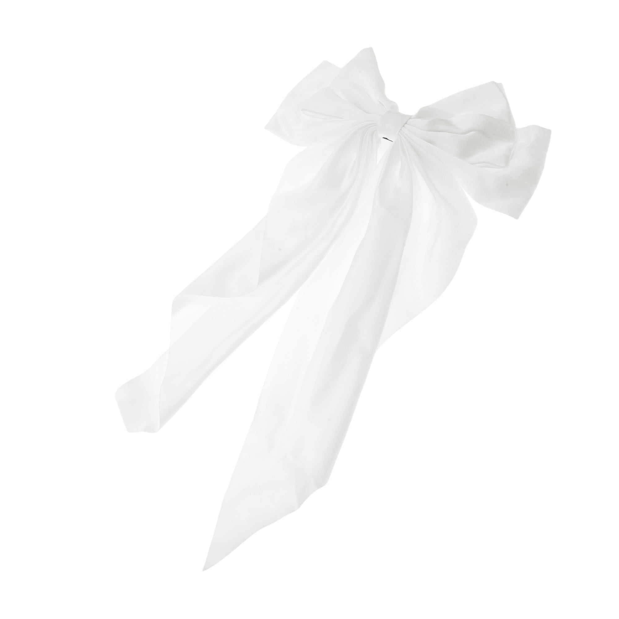 Unique Bargains Women's Bow Ribbon French Barrette Hair Clips White
