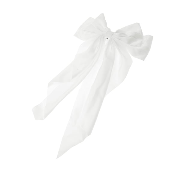 Unique Bargains Women's Bow Ribbon French Barrette Hair Clips White