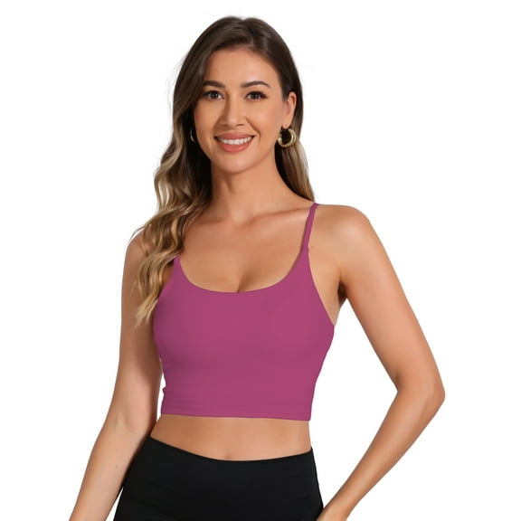 DARING DIVA Built-in Bra Padded Workout Basic Invisible Camisole L Pink