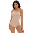 thumbnail image 1 of DARING DIVA Button Bottom Shapewear Cami Slimming Butt Lifter Bodysuit M Khaki, 1 of 6