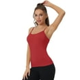 thumbnail image 1 of Unique Bargains Women's Camisole Padded Adjustable Spaghetti Strap Sleeveless Tanks Tops L Burgundy, 1 of 6