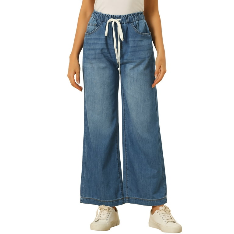 デニム・ジーパン Luxury Street Wear INF Wide Crush Denim pants unisexual Medium Wash Super Wide Leg Lightweight Denim Pants | Lime