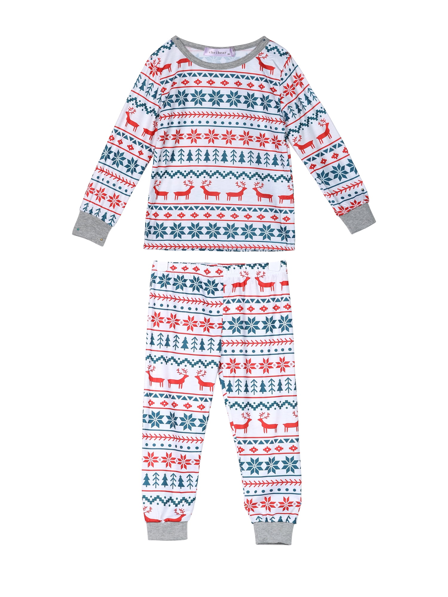 Unique Bargains Women's Christmas Tee with Pants Loungewear Family Pajama Sleepwear Sets