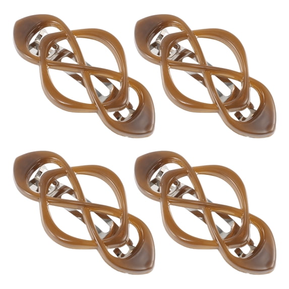 Unique Bargains Women's Classic Grace 3.19"x1.65"x0.98" 4 Pcs Coffee Color