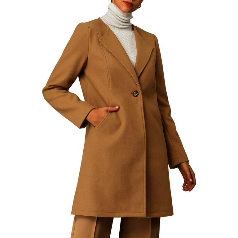 Collarless winter hotsell coat