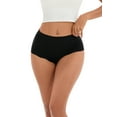 thumbnail image 1 of Unique Bargains Women's Comfort Full-Coverage Panties Wave Trim No Trace Briefs XL Black, 1 of 6