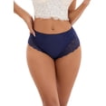 thumbnail image 1 of DARING DIVA Women's Comfortable Briefs Lace Mid-Waisted Underwear Panties Blue XL, 1 of 6