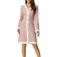 thumbnail image 1 of Women's Fall Contrast Color Long Sleeve Open Front Cardigan Sweater S Dusty Pink, 1 of 6