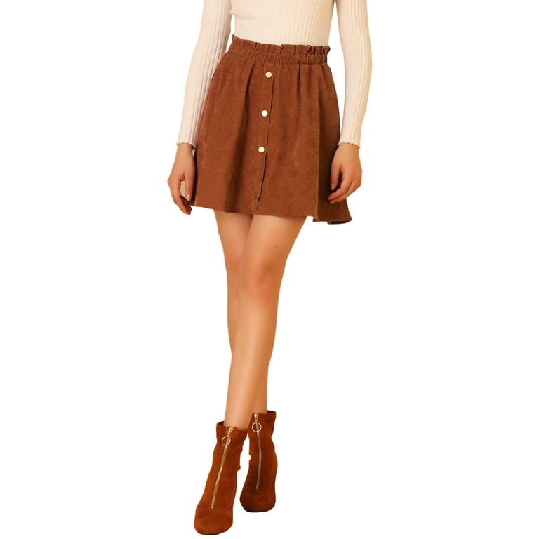 Elastic waist corduroy skirt cheap