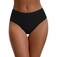 thumbnail image 1 of Unique Bargains Women's Cotton High Waist Bright Trim Briefs S Black, 1 of 6