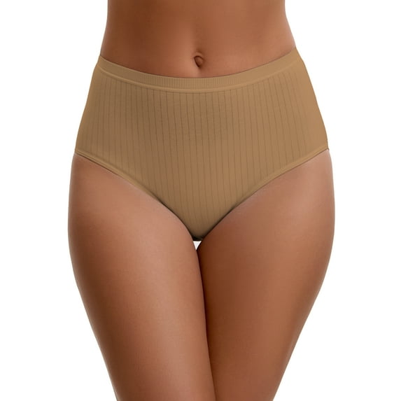 Unique Bargains Women's Cotton High Waist Tummy Control Briefs S Beige
