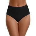 thumbnail image 1 of Unique Bargains Women's Cotton High Waist Tummy Control Briefs S Black, 1 of 6