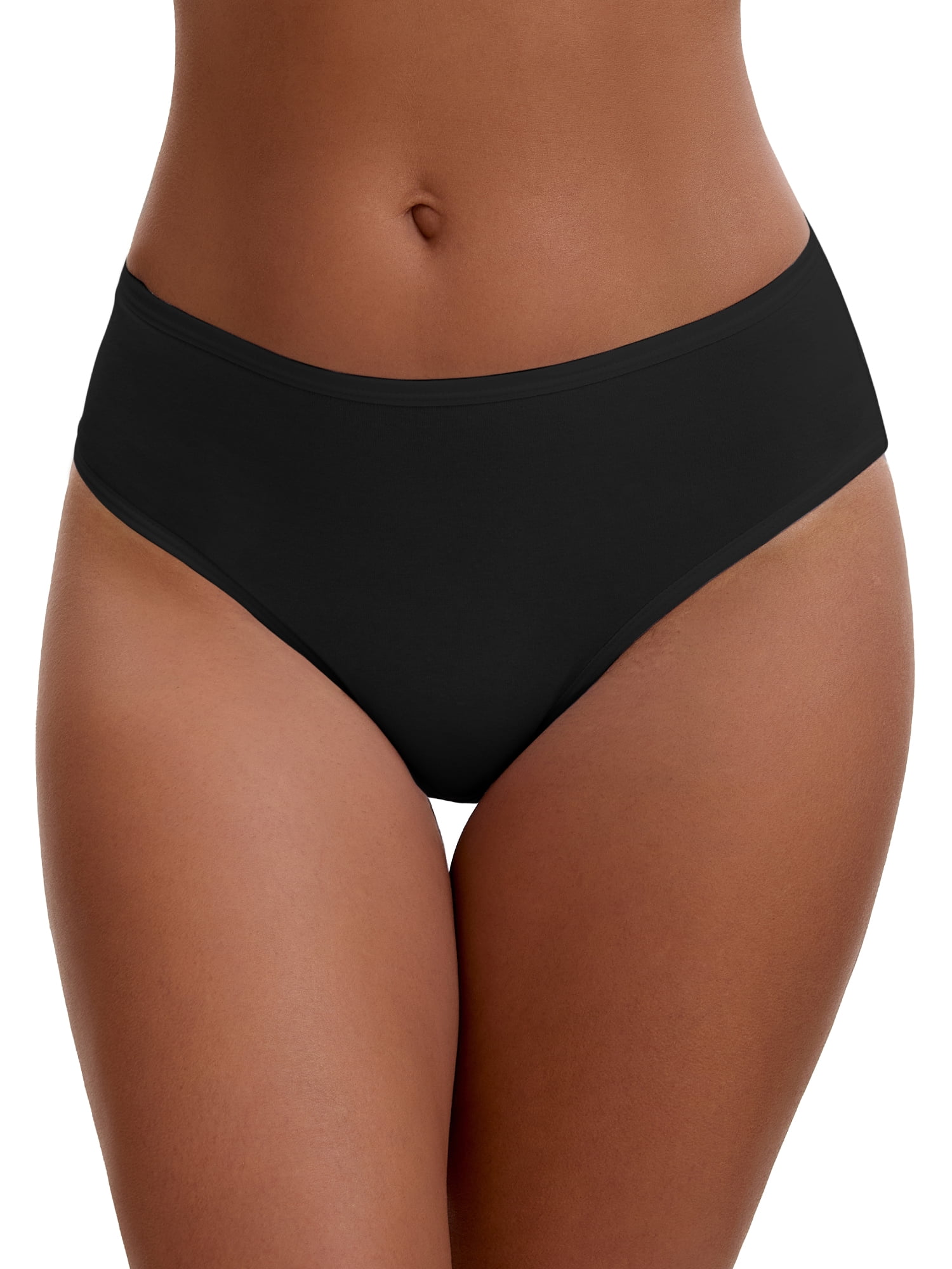 Unique Bargains Women's Cotton Mid-Waisted Full Coverage Briefs L Black