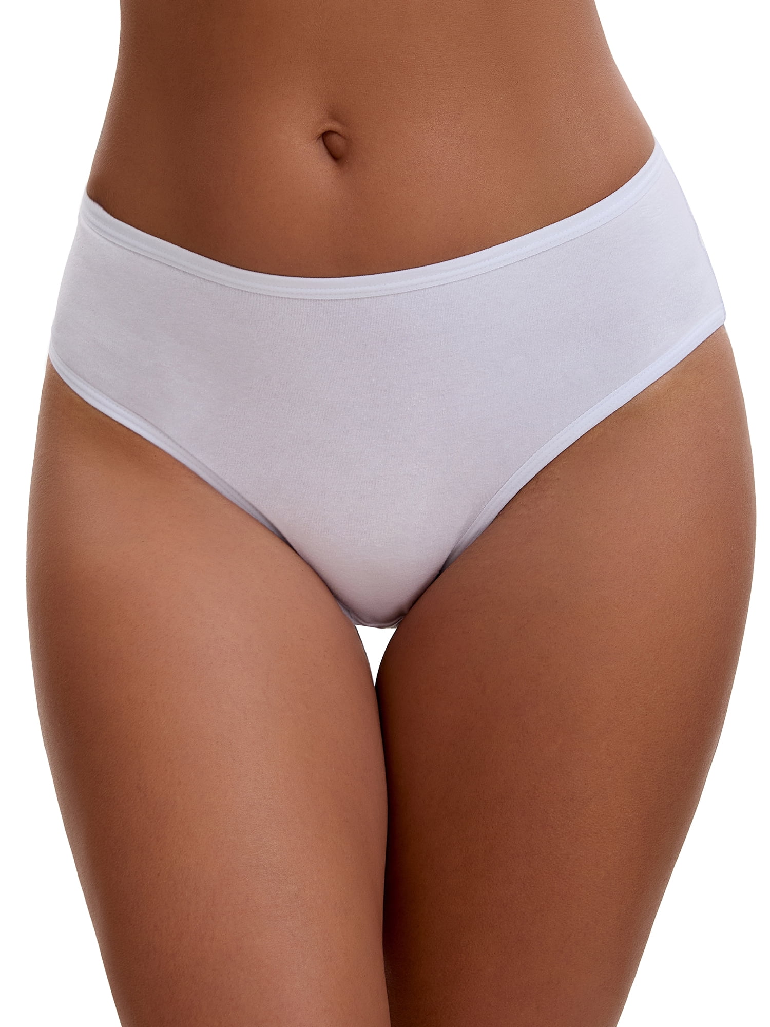 Unique Bargains Women's Cotton Mid-Waisted Full Coverage Briefs M White