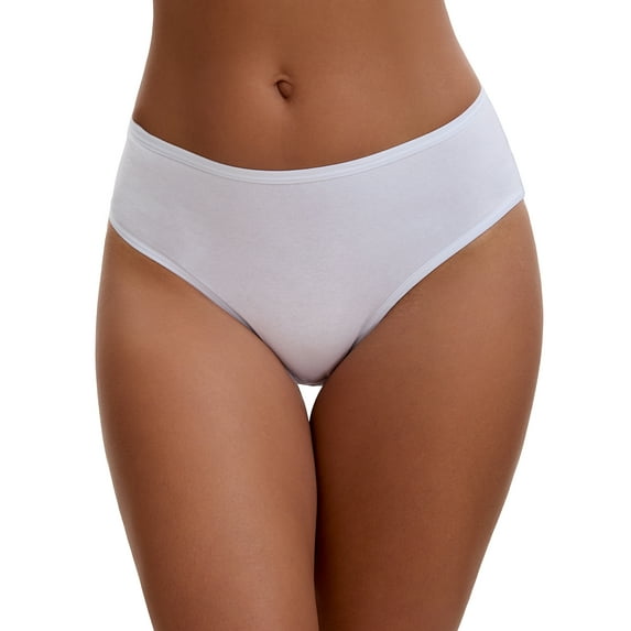 Unique Bargains Women's Cotton Mid-Waisted Full Coverage Briefs M White