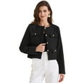 thumbnail image 1 of DARING DIVA Women's Cropped Button Down Work Business Tweed Blazers S Black, 1 of 6