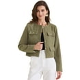 thumbnail image 1 of DARING DIVA Women's Cropped Button Down Work Business Tweed Blazers S Olive Green, 1 of 6
