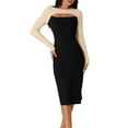 thumbnail image 1 of DARING DIVA Crew Neck Stretch Cutout Midi Sweater Dress L Beige-Black, 1 of 6