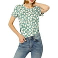 thumbnail image 1 of Unique Bargains Women's Daisy Floral Print Summer Crew Neck Short Sleeve Top, 1 of 6
