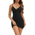 thumbnail image 1 of Unique Bargains Women's Deep V Neck Full Slips Tummy Control Under Dress S Black, 1 of 6